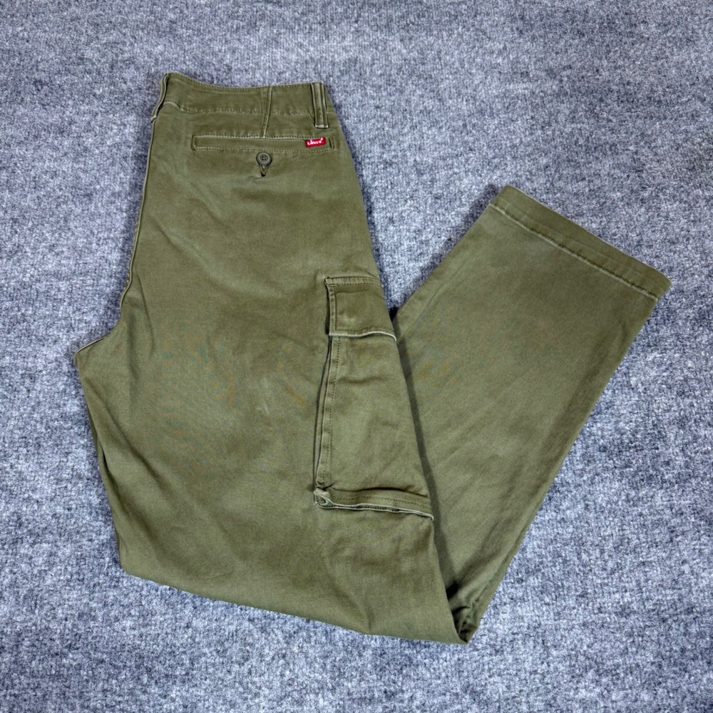 Levis XX Cargo Taper Pants Mens 31x32 Olive Green Stretch Twill Workwear